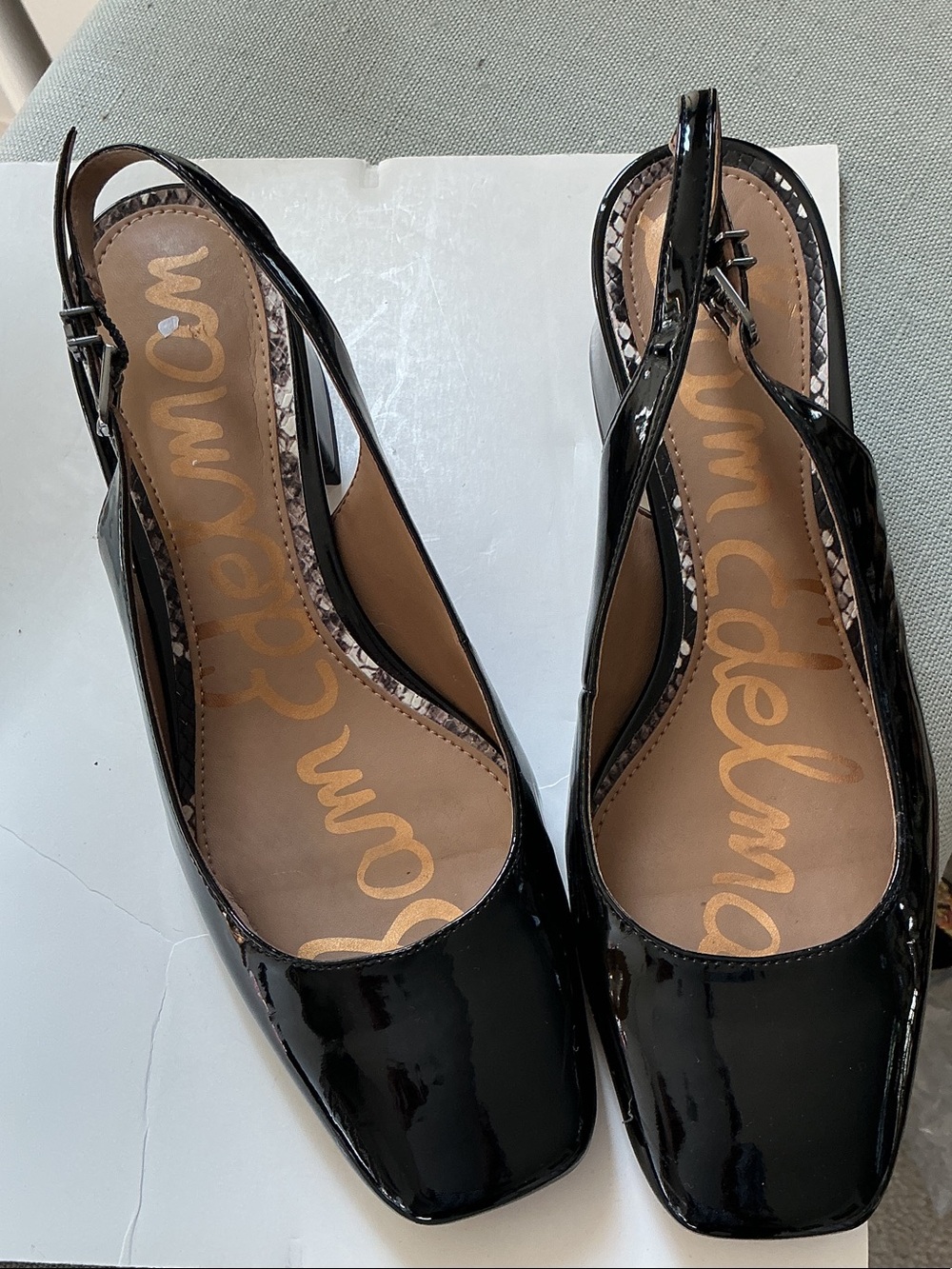 Sam Edelman Black Patent Slingback Mules